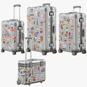 Rimowa Aluminium Luggage with Stickers PBR 4k