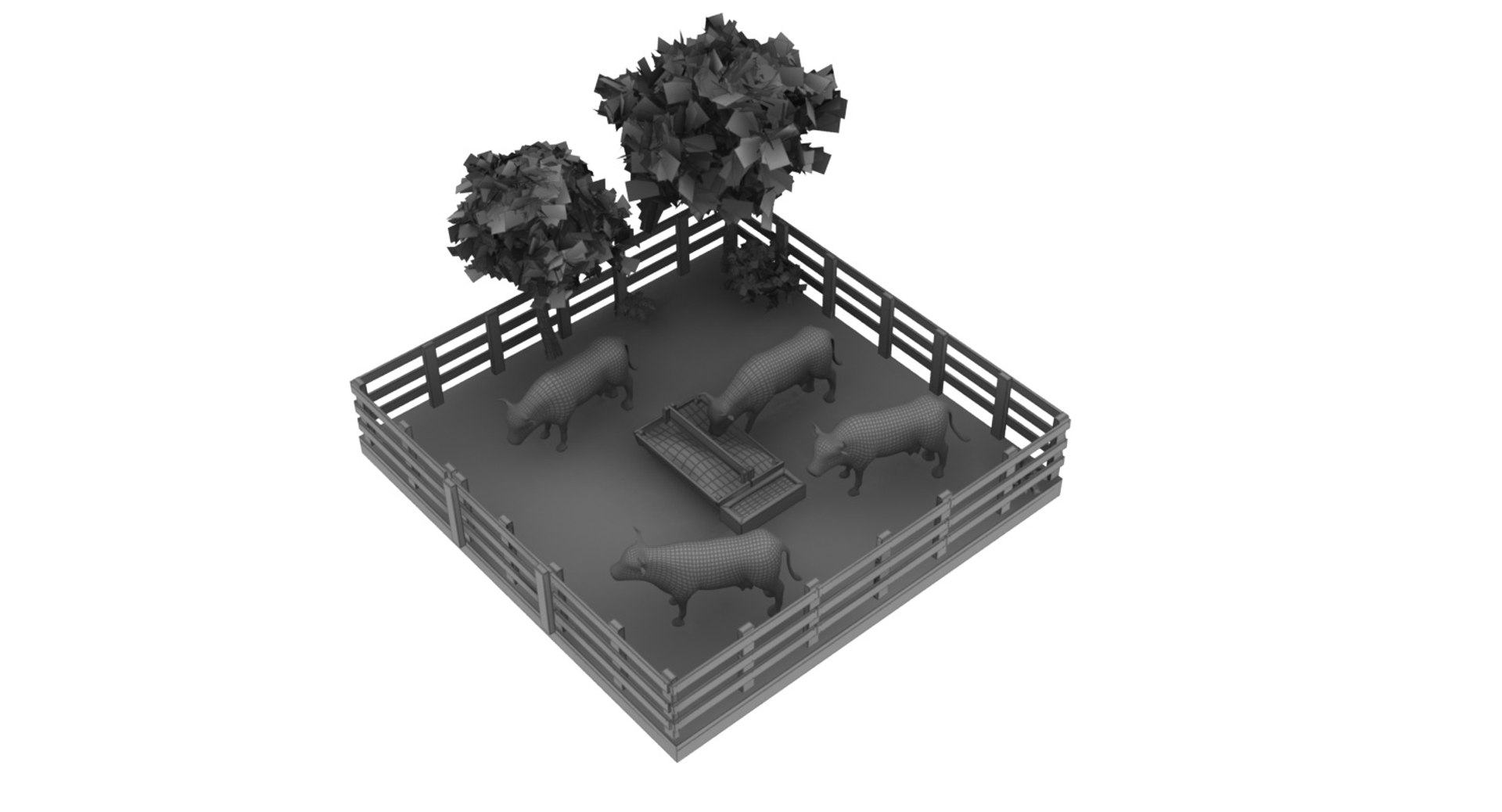Cow Farm 3D Model - TurboSquid 1422761