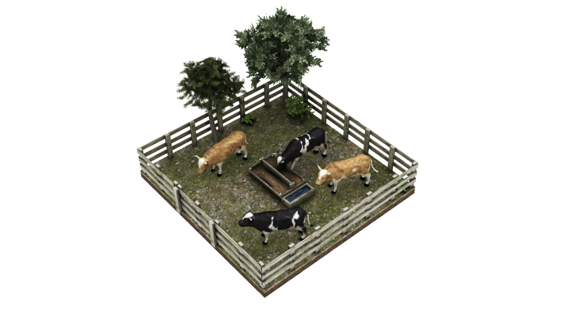 Cow Farm 3D Model - TurboSquid 1422761