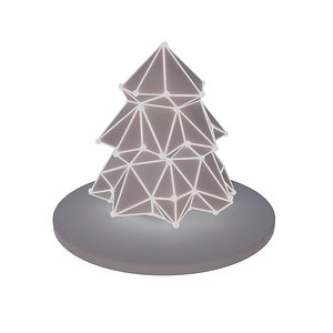Animated tech Tree - 2k Loop video - 241 png render - snow sky model