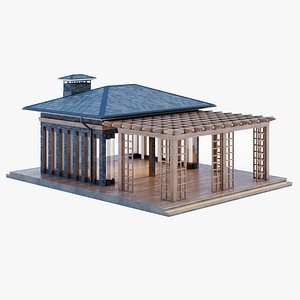 All-season gazebo with terrace and pergola