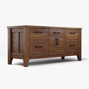 3D model Wooden Dresser