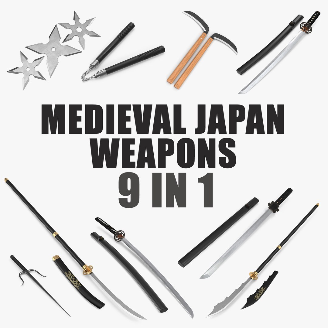 Medieval Japan Weapons Collection 3D model preview
