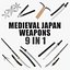 medieval japan weapons 3D model
