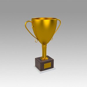 3D gold trophy