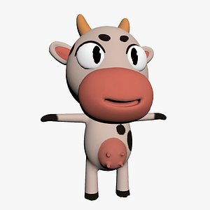 cartoon toon cow 3D model