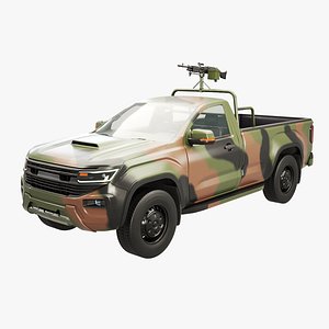 Generic Military Tactical Pickup with Machine Gun 3D model