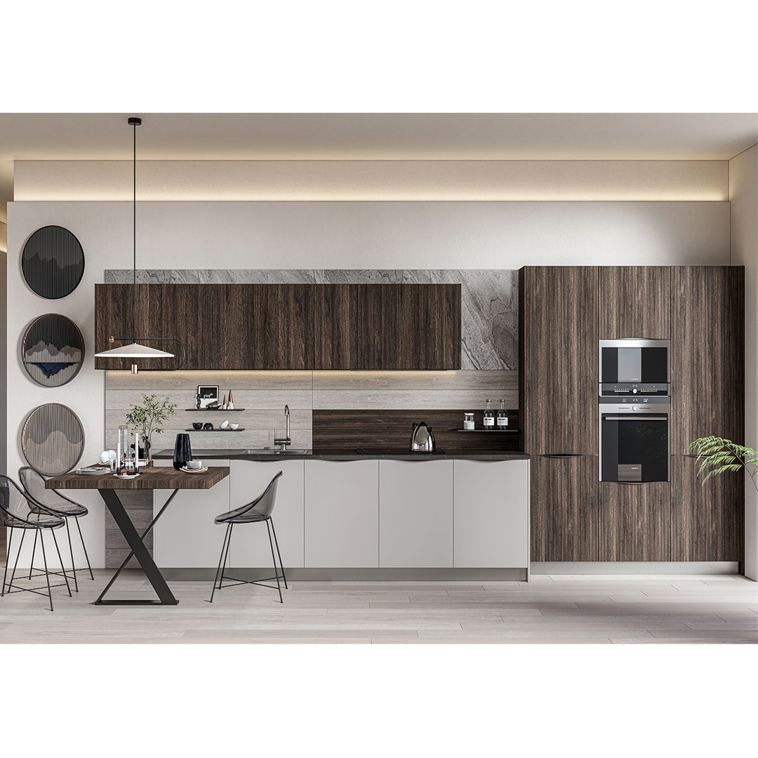 Kitchen fully parametric fully resizable full scene 3D model ...