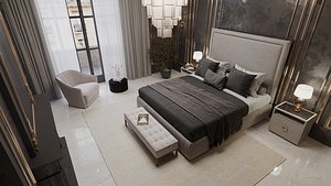 3D Luxury Bedroom Interior Scene model
