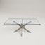 Mesa de jantar de vidro cinza