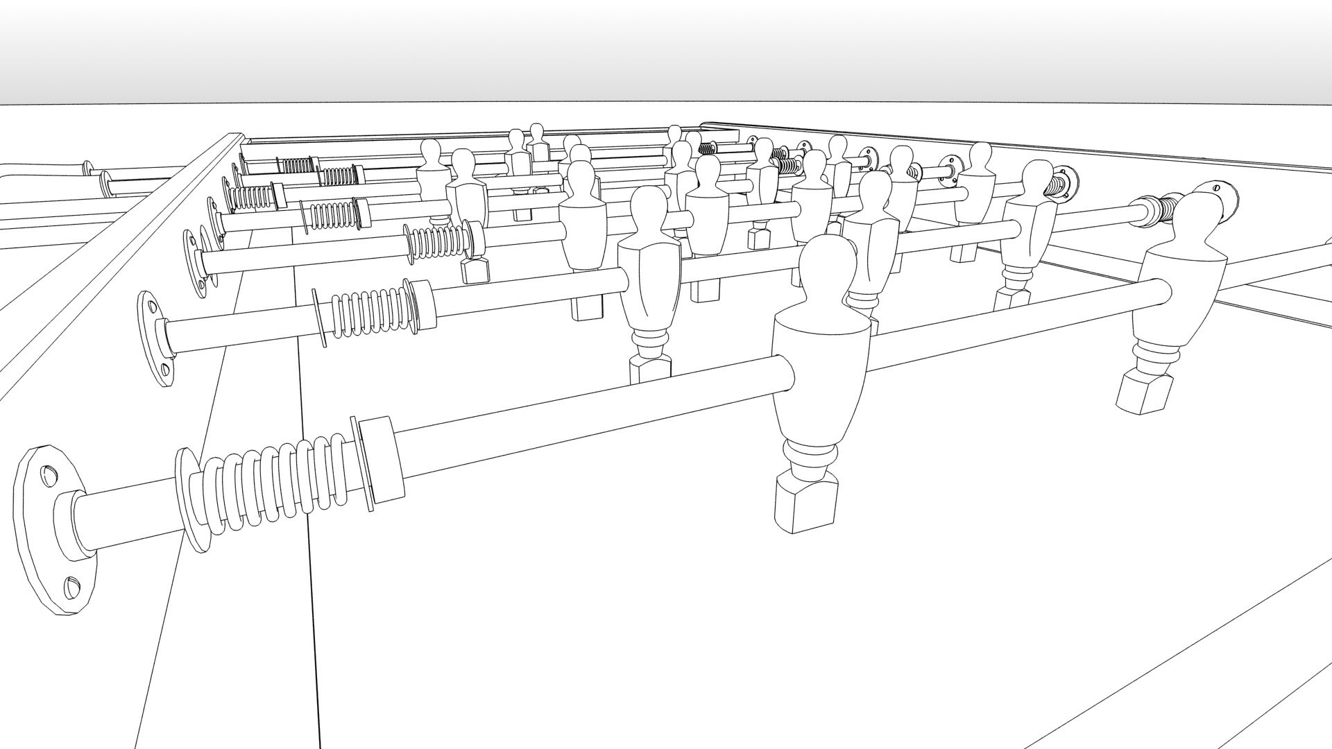Spanish Foosball 3d Model