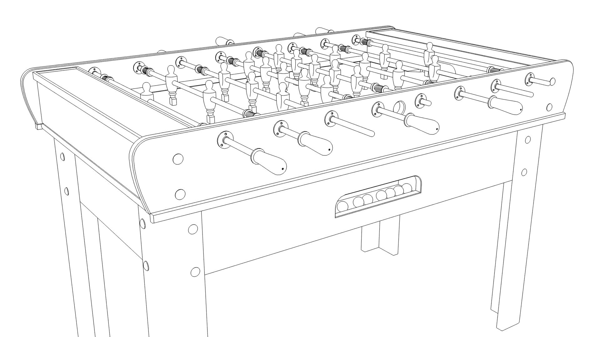 Spanish Foosball 3d Model