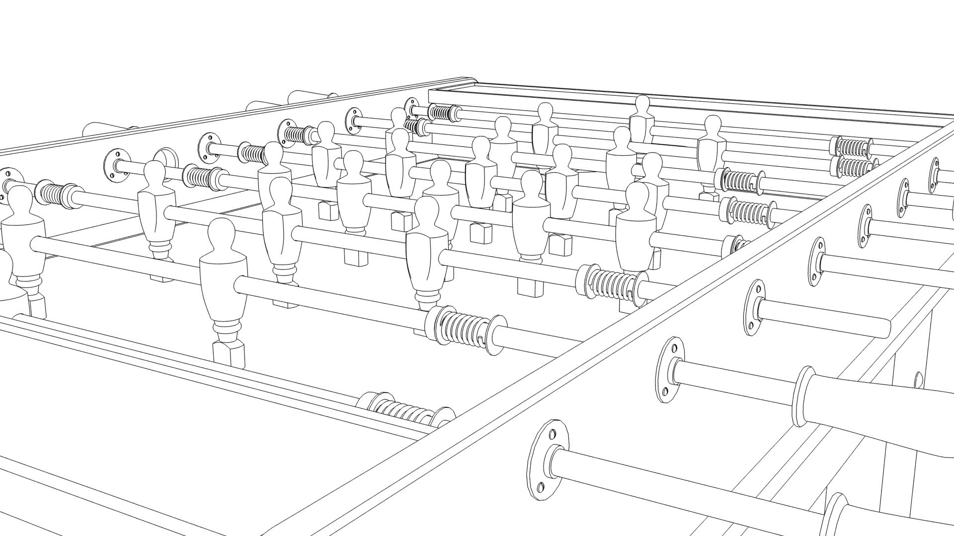 Spanish Foosball 3d Model