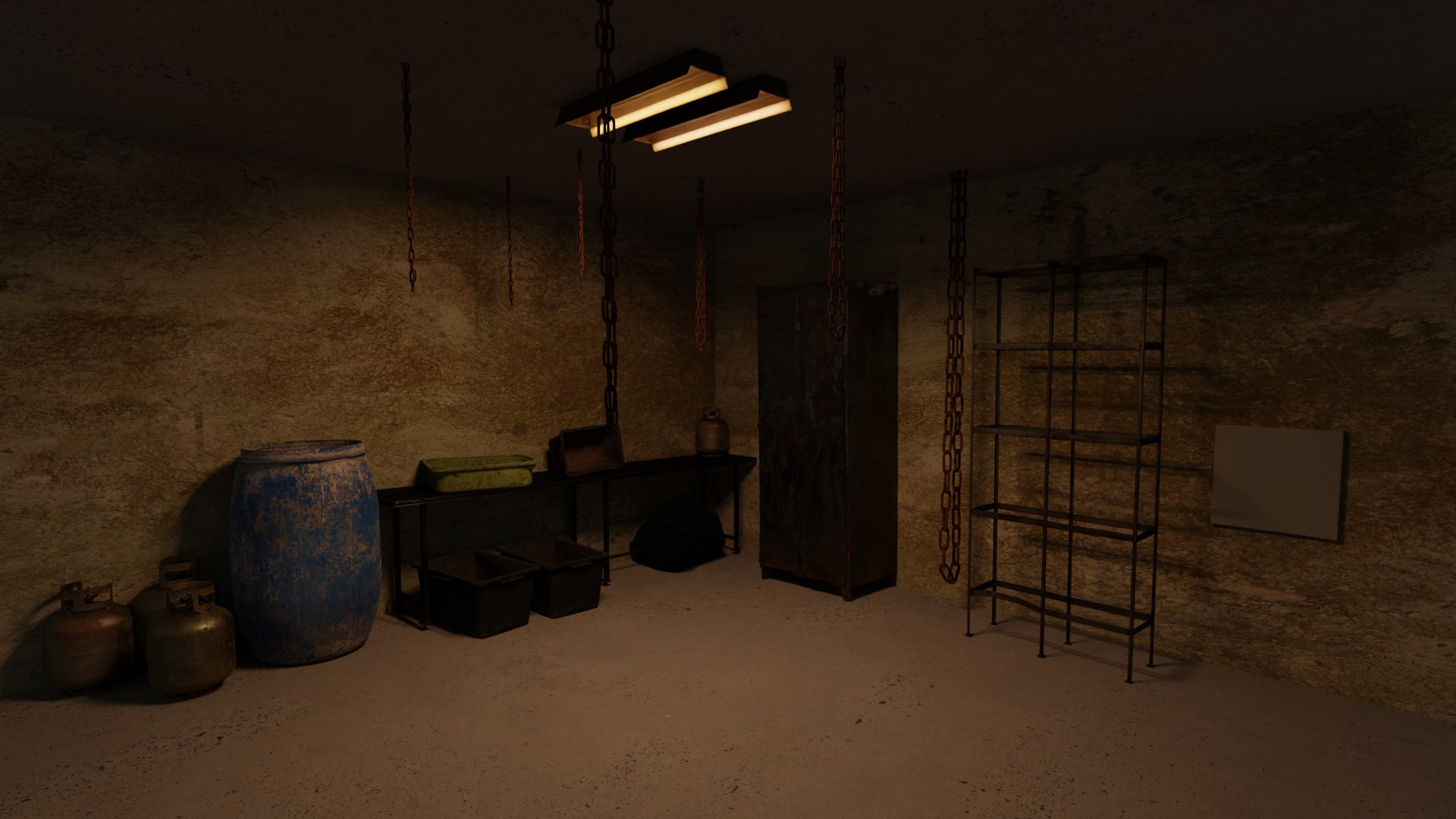 Simple Old Basement With Chains High Quailty 3D Model - TurboSquid 1981593