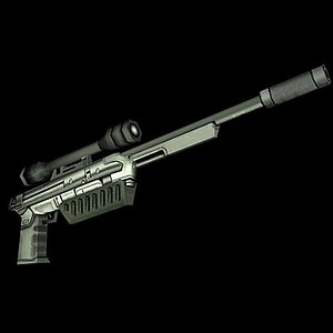 futuristic sniper rifle 3d model