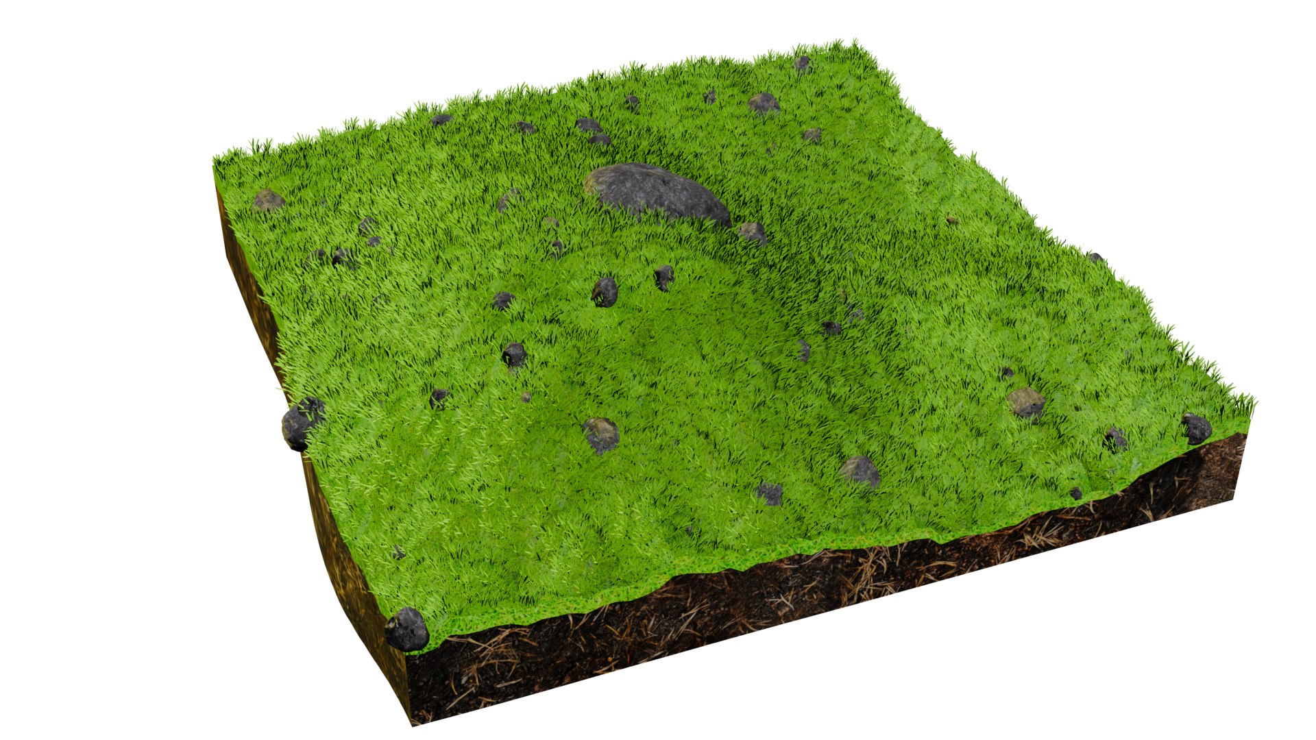 3D Model Five Hill With Rocky Grass Pack - TurboSquid 2185068