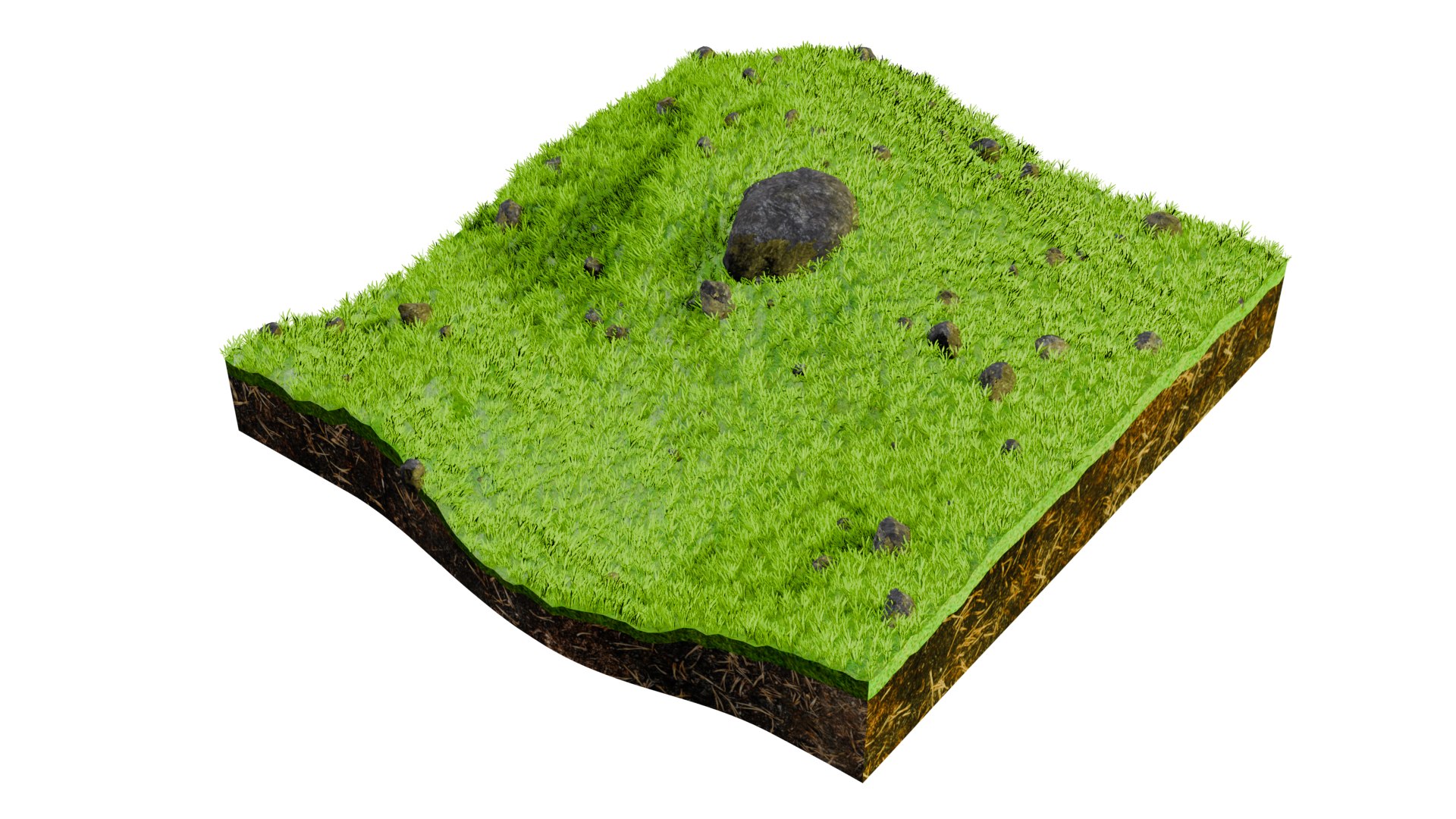 3D Model Five Hill With Rocky Grass Pack - TurboSquid 2185068