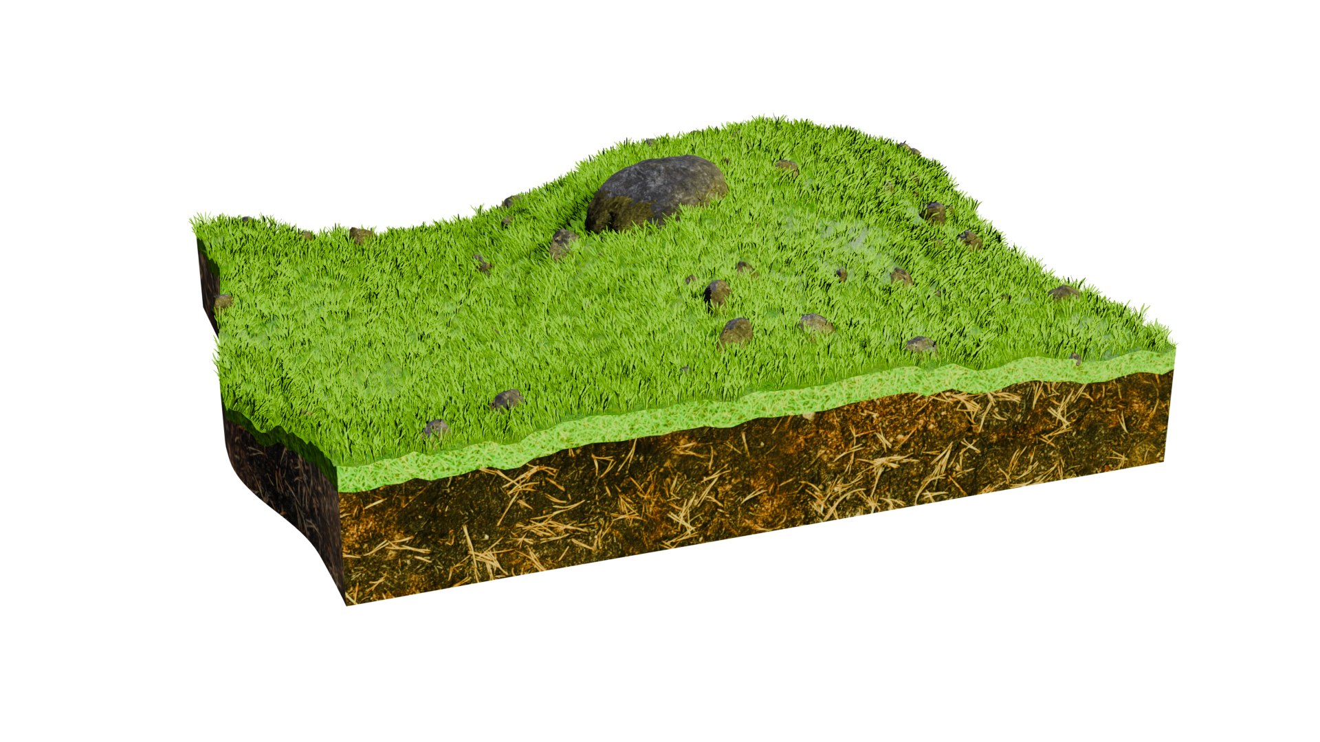 3D Model Five Hill With Rocky Grass Pack - TurboSquid 2185068
