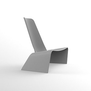 Plank land armchair grey plastic 3D model
