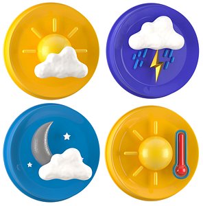 Weather Symbols Collection 3D model