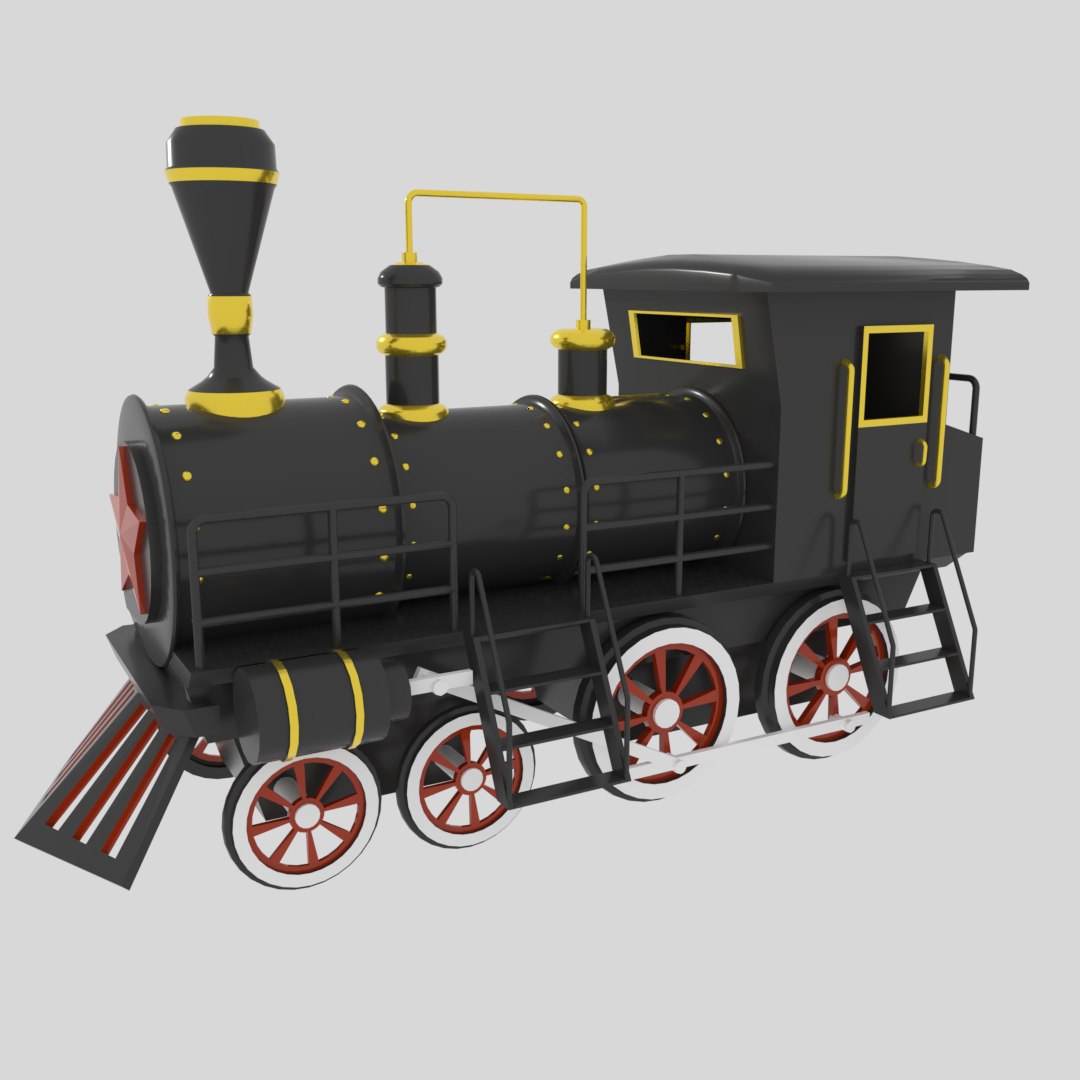 Free 3d model steam locomotive фото 20