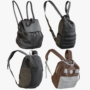 realistic women s backpack 3D model