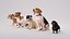 3D Small dog set x5