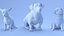 3D Small dog set x5