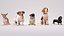 3D Small dog set x5