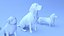 3D Small dog set x5