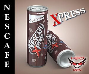 3d model realistic nescafe xpress drink cans