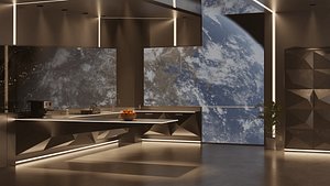 3D Futuristic kitchen model