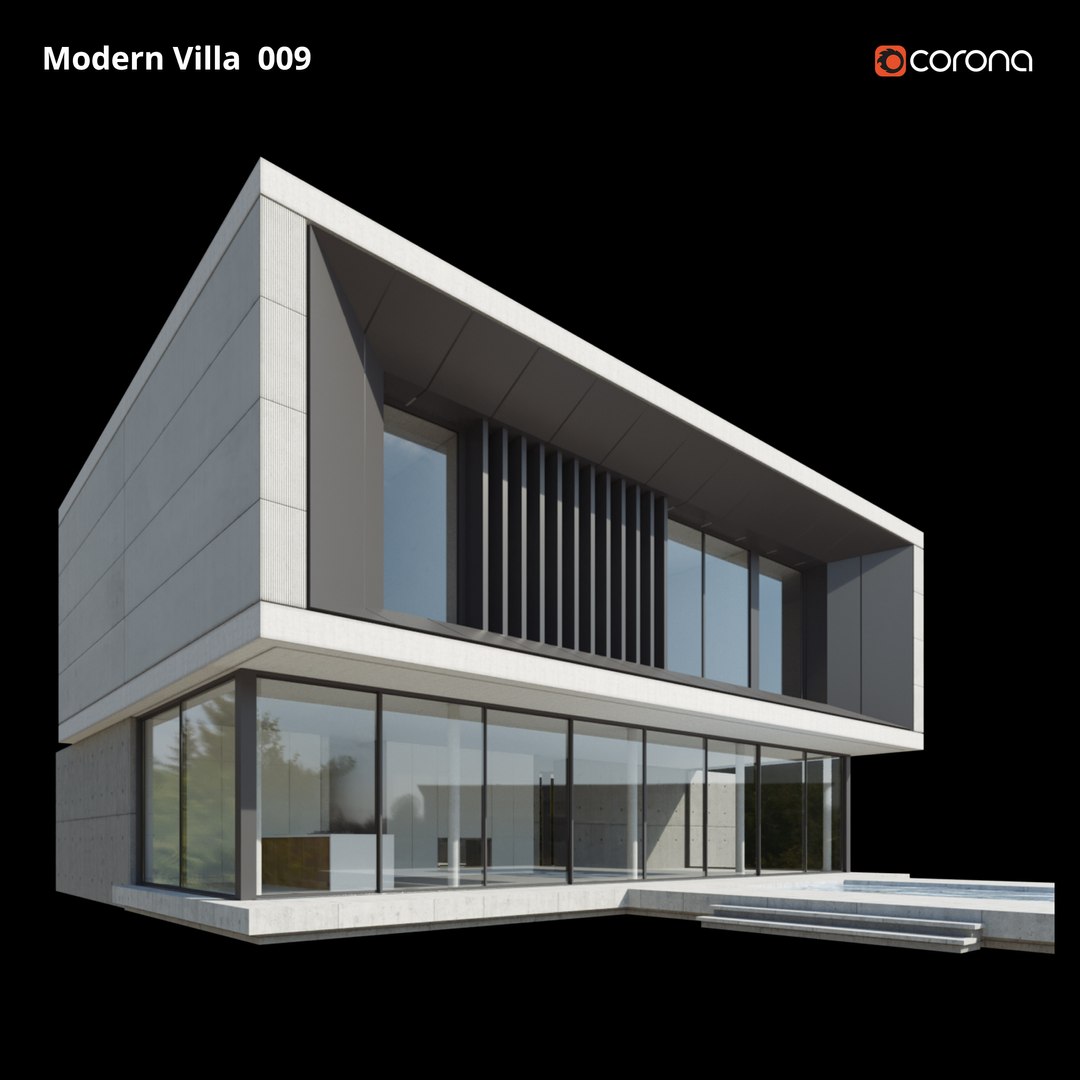 Modern Villa Design 009 3D Model - TurboSquid 2199596