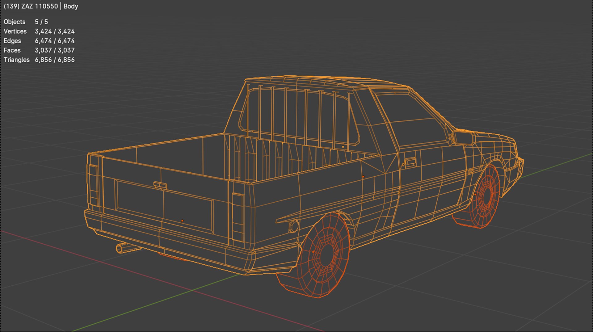Free 3D Ukrainian Car ZAZ 110550 Tavria PickUp 1993 Free Low-poly 3D ...