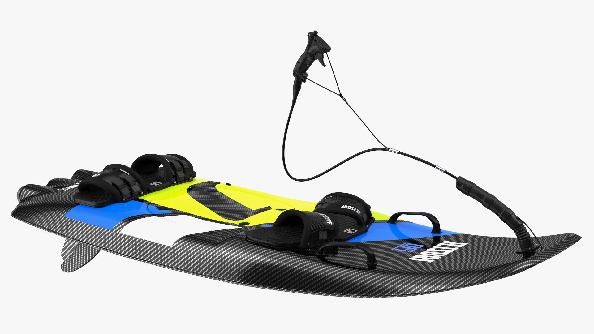 Motorised Carbon Fiber Surfboard Jet Surf Green 3D model preview