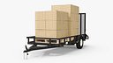 Open Flat Utility Trailer with Logistics Load Black