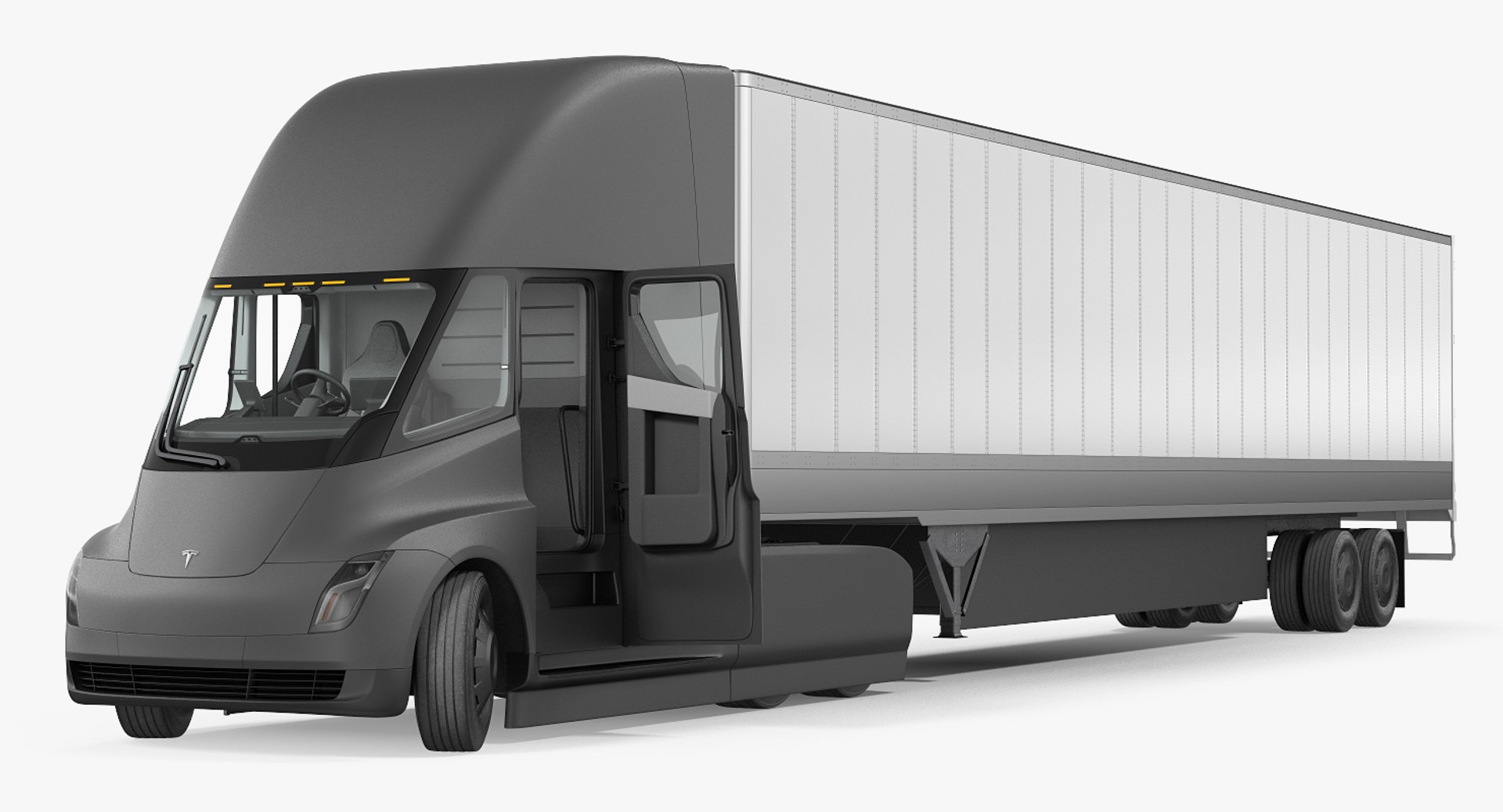 Tesla Semi Truck Trailer 3d Model Turbosquid 1247298