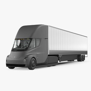 tesla semi truck trailer 3D model