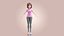 Cartoon Woman Rigged 3D model