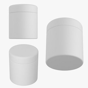 3D White Cylindrical Plastic Packaging Jar