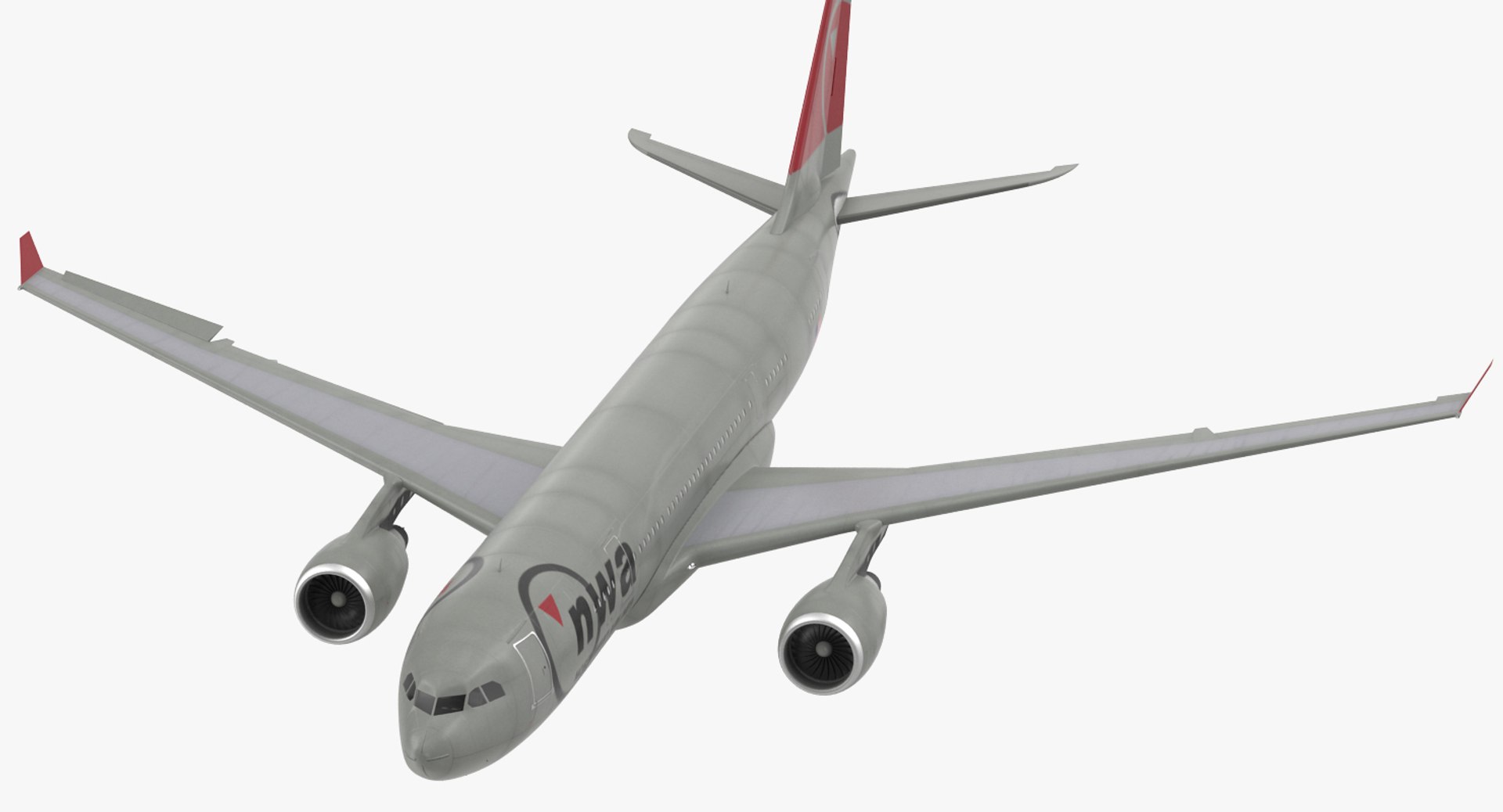 Airbus A330 P2F Northwest Airlines Rigged 3D Model 3D model preview