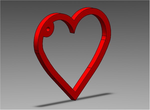3d Heart Keychain 