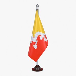 3D Bhutan Flag Stand