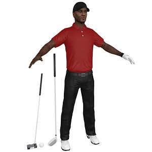 golfer clubs ball model