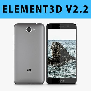 E3D - Huawei Y7 Space Gray 3D model