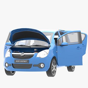 3D Opel Agila 2009 lowpoly model