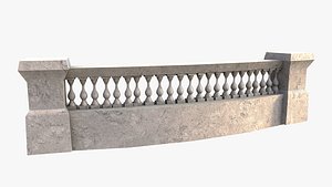 White Classic Fence 3D model