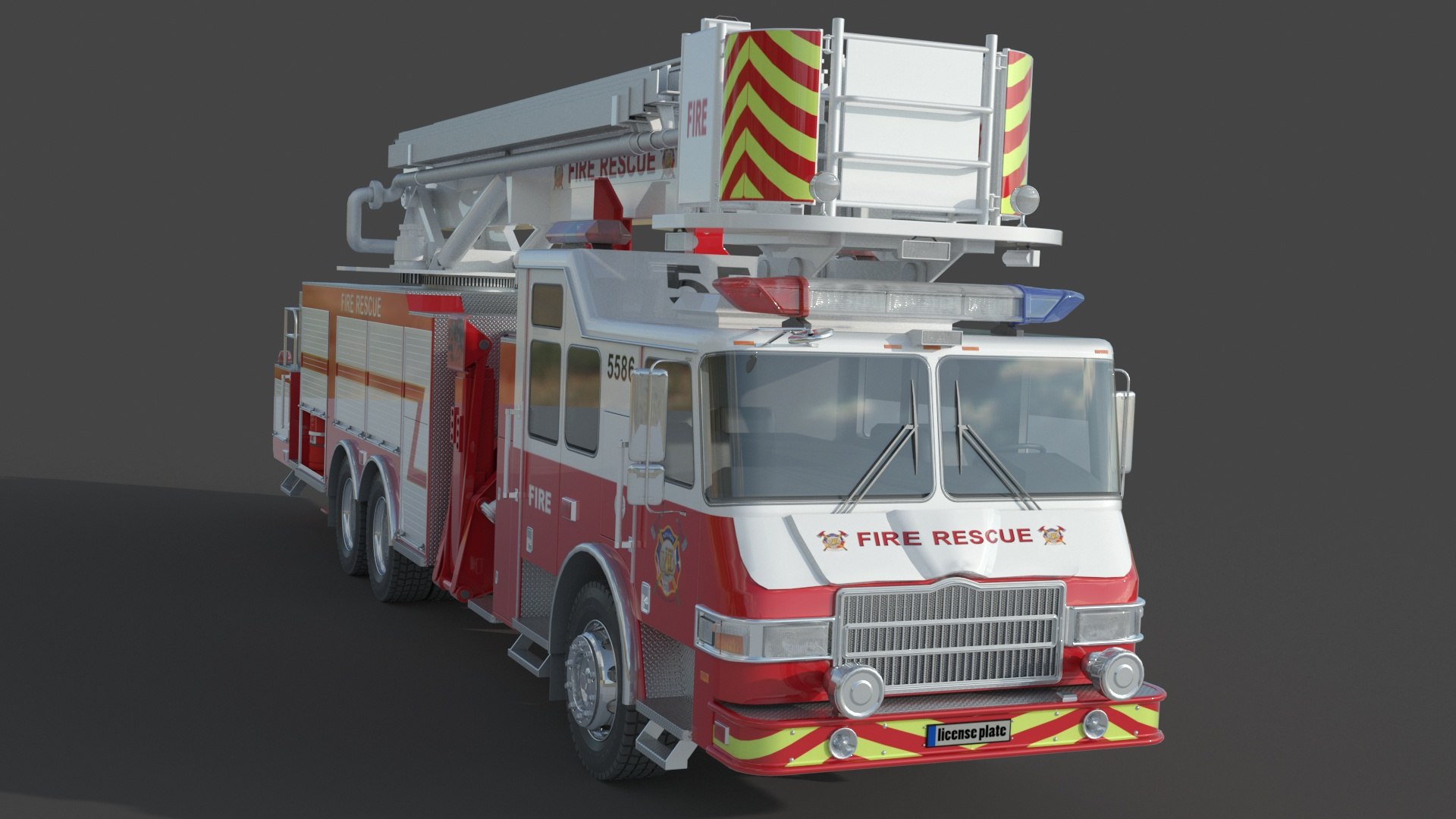 3D Model Firefighting Truck With Ladder - TurboSquid 1895151