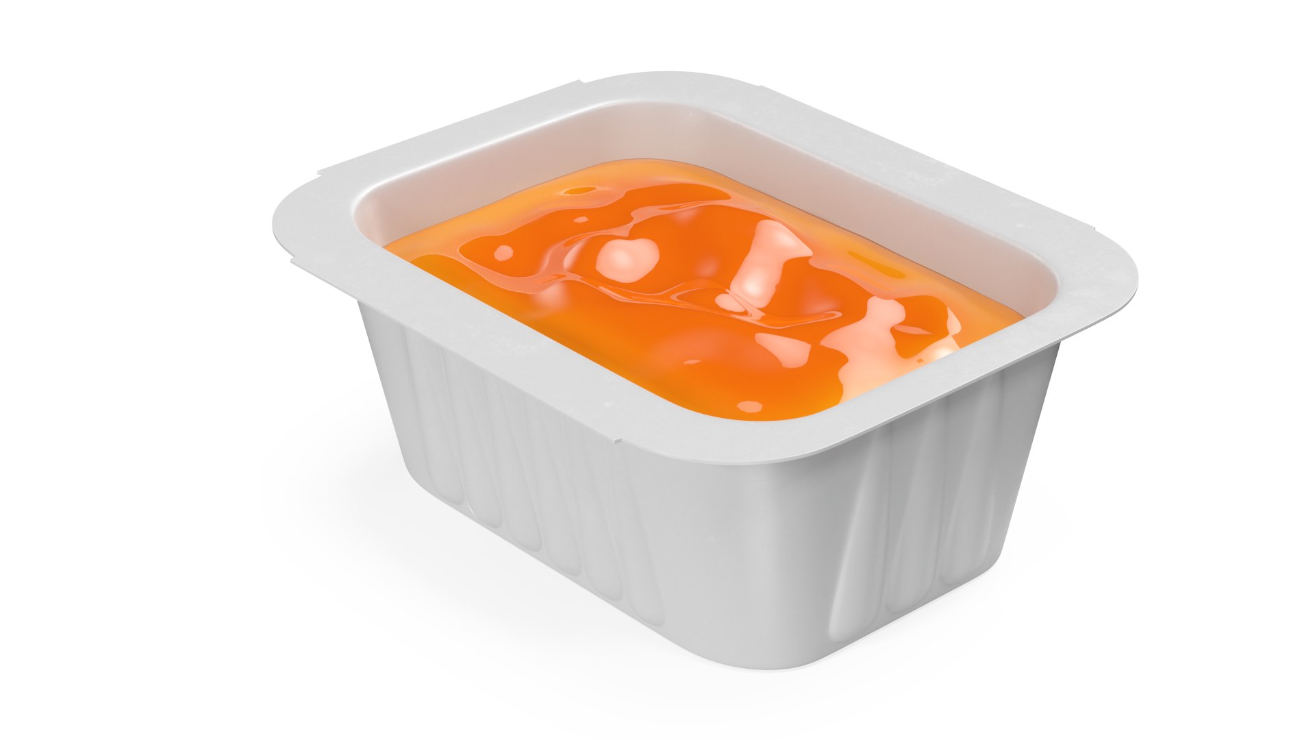 Sweet and Sour Sauce in White Dip Pot 3D model preview