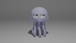 Cute Stylized Cartoon Jellyfish - 3D Printable Character 3D model